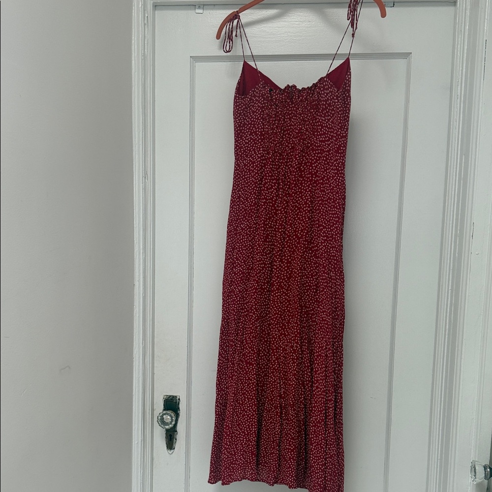 Reformation Wine Red Polka Dot Maxi Dress - Picture 2 of 4